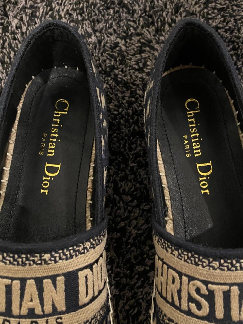 Dior Granville Espadrille Deep Blue Dior Oblique Embroidered Cotton 36 - Picture 4 of 7